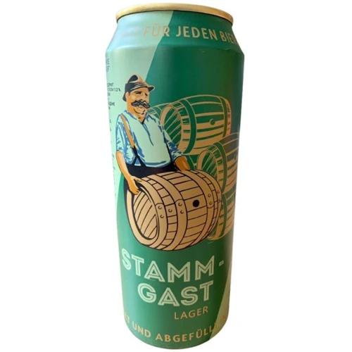 Пиво Stammgast Lager, світле фільтроване, 5% 0.5л (PLK4101940141641)