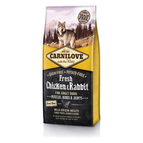 Сухой корм Carnilove Fresh Chicken & Rabbit for Adult dogs для взрослых собак 12 кг (8595602527526)