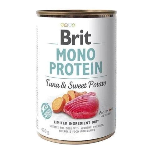 Вологий корм Brit Mono Protein Dog для собак з тунцем та бататом 400 г (8595602555383)