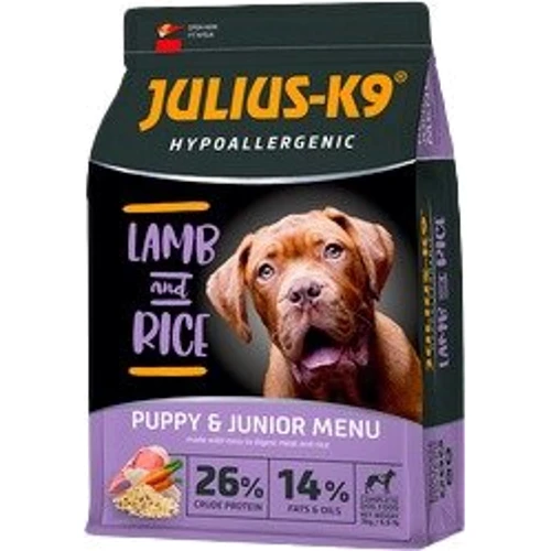 Сухой корм для собак Julius-K9 High Premium Puppy&Junior Hypoallergenic Ягненок-рис 12 кг (5998274312606)