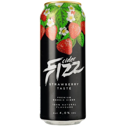 Упаковка сидра Fizz Strawberry 4% 0.5 л ж/б 24 шт. (4740098079316_24)