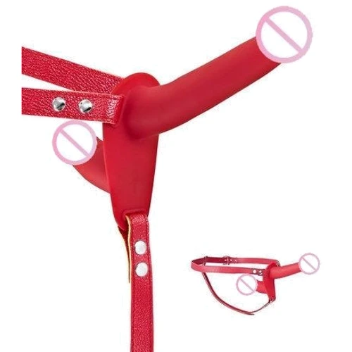 Подвійний страпон Fetish Tentation Strap-On with Double Dildo Red