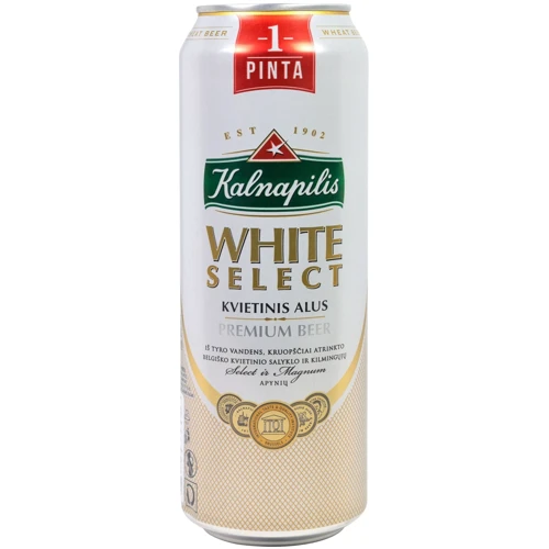 Пиво Kalnapilis White Select 0.568л ж/б (PLS4117)