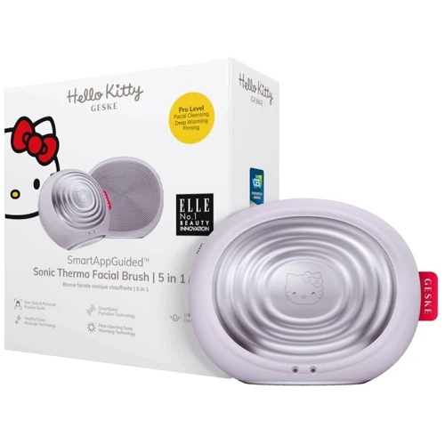 Звуковая термо щетка для лица GESKE Sonic Thermo Facial Brush 5 в 1 by Hello Kitty Purple (HK000008PU01)