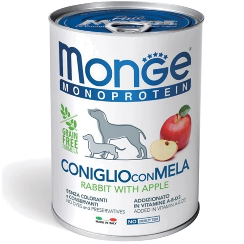 Вологий корм для собак Monge Dog Fruit Monoprotein кролик з яблуками 0.4 кг (70014328)