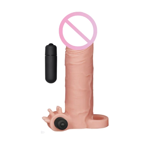 Насадка с вибрацией LoveToy Pleasure X-Tender Vibrating Penis Sleeve Flesh Add 2", Flesh