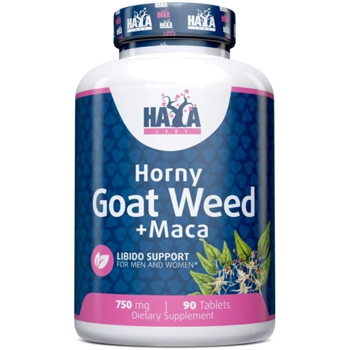 Haya Labs Horny Goat Weed Extract 750 mg + Maca Горянка с макой 90 таблеток