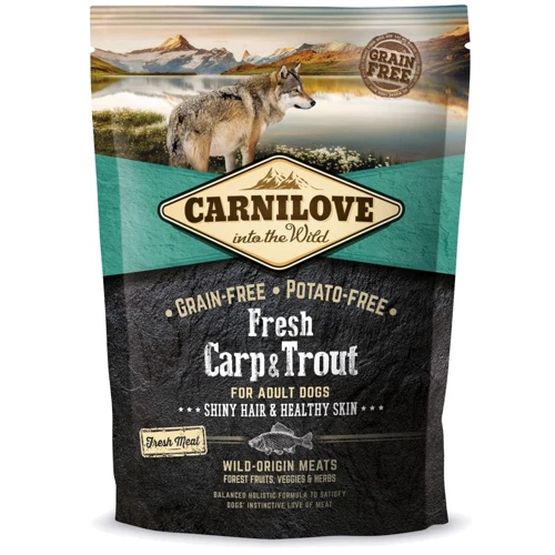 Сухой корм Carnilove Carnilove Fresh Carp Trout для взрослых собак всех пород рыба 1.5 кг (8595602527533)