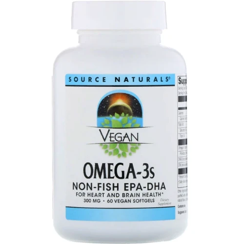 Source Naturals Vegan Omega-3S, EPA-DHA, 300 mg, 60 Vegan Softgels (SNS-02459)