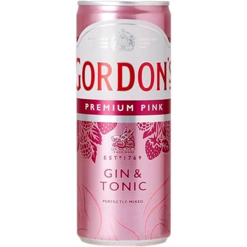 Напиток алкогольный Gordon's Pink Gin-Tonic, 6.4% 0.25л (BDA1GN-GGO025-002)