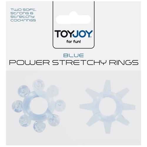 Набір з 2 шт кілець на пеніс Toy Joy - Power Stretchy Rings 2pcs Blue (10459-BLUE)