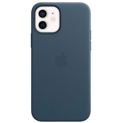 Чехол для iPhone Apple Leather Case with MagSafe Baltic Blue (MHKE3) for iPhone 12/iPhone 12 Pro