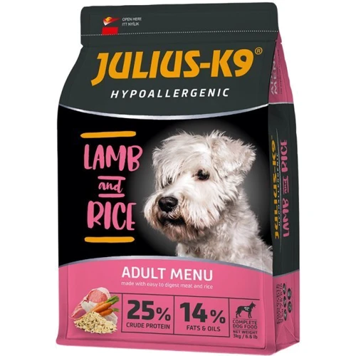 Сухой гипоаллергенный корм Julius-K9 LAMB and RICE Adult Menu для собак c бараниной 3 кг (5998274312736)