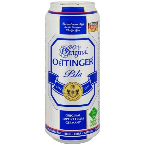 Пиво Oettinger Pils світле пастеризоване 4.7% 0.5 л ж/б (FSH_4014086020360)