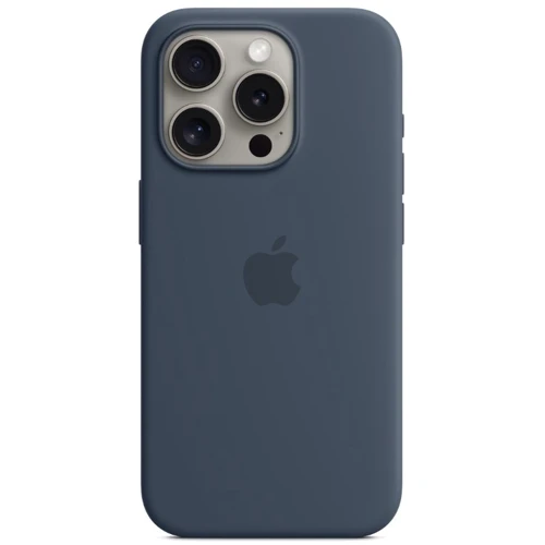 Чохол для iPhone Apple Silicone Case with MagSafe Storm Blue (MT1D3) for iPhone 15 Pro