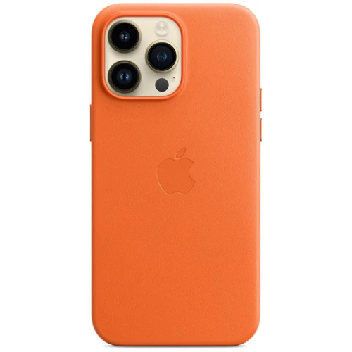 Чехол для iPhone Apple Leather Case with MagSafe Orange (MPPR3) for iPhone 14 Pro Max