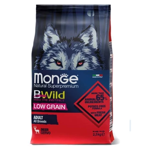 Сухий корм низькозерновий Monge Dog Bwild Low Grain для собак з м'ясом оленини 2.5 кг (70011983)