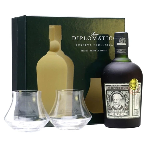 Ром Reserva Exclusiva Diplomatico (0,7 л) + 2 glasses (BW34449)