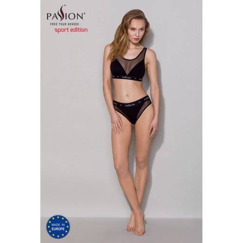 Трусики з прозорою вставкою Passion PS002 PANTIES black, size XL