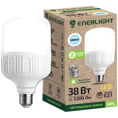 Светодиодная лампа LED ENERLIGHT HPL 38Вт 6500K E27