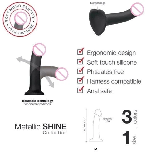 Насадка для страпона Strap-On-Me Mono Density Dildo Rose M