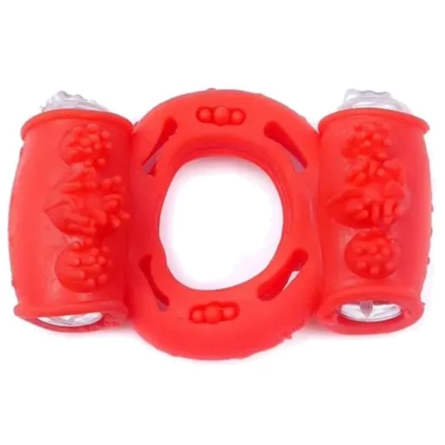 Ерекційне вібро кільце BOSS Vibrating Cock Ring Double Red, BS6700036