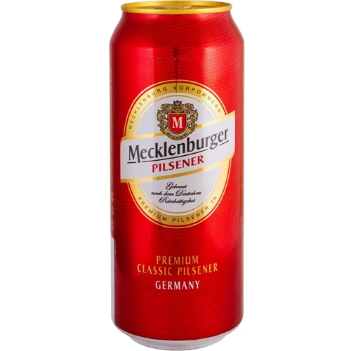 Пиво Mecklenburger Pilsener, светлое фильтрованное, 5% 0.5л (PLK4015042107866)