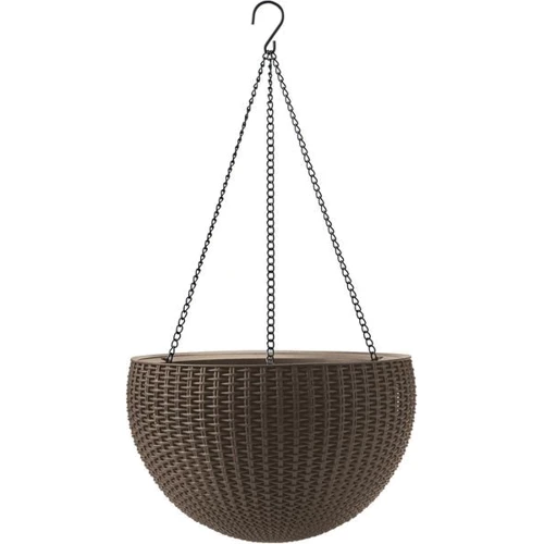 Горшок для цветов Keter Rattan Style Hanging 8.6л коричневый с цепочкой