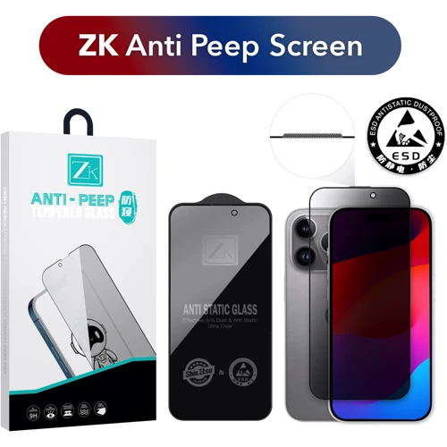 Захисне скло для iPhone ZK Premium Tempered Glass Privacy for iPhone 15