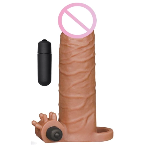 Насадка на член LoveToy Pleasure X-Tender Vibrating Penis Sleeve Add 2" Brown