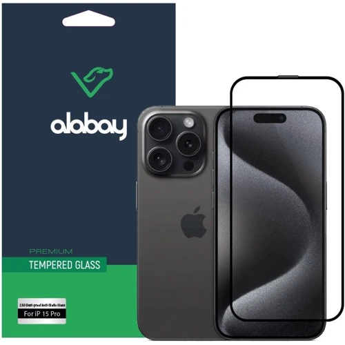 Захисне скло для iPhone Alabay Tempered Glass Dust-Proof Anti Static Black для iPhone 15 Pro