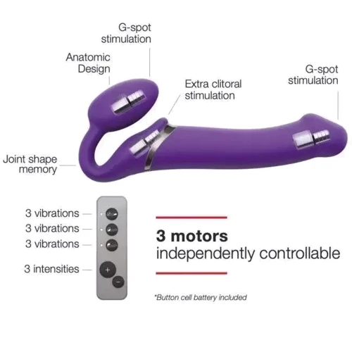 Безремневой страпон з вібрацією Strap-On-Me Vibrating Violet M