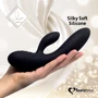 Гибкий вибратор кролик с двумя моторами FeelzToys Lea Rabbit Vibrator Black: Тип управления Кнопочное