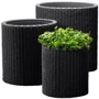 Горщик для квітів Keter Cylinder Planter M Сірий (7290103668211) фото 4