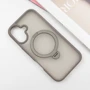 Чехол для iPhone Mobile Case Metal Buttons with MagSafe HQ Ring Grey for iPhone 16: Цвет серый