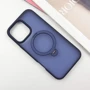 Чехол для iPhone Mobile Case Metal Buttons with MagSafe HQ Ring Dark Blue for iPhone 16 Pro: Цвет синий