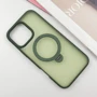 Чехол для iPhone Mobile Case Metal Buttons with MagSafe HQ Ring Green for iPhone 16 Pro: Цвет зеленый