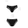 Трусики з прозорою вставкою Passion PS002 PANTIES black, size XL: Декор вишивка