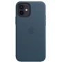 Чехол для iPhone Apple Leather Case with MagSafe Baltic Blue (MHKE3) for iPhone 12/iPhone 12 Pro: Цвет синий