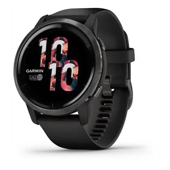 Garmin Venu 2 Slate Stainless Steel Bezel with Black Case