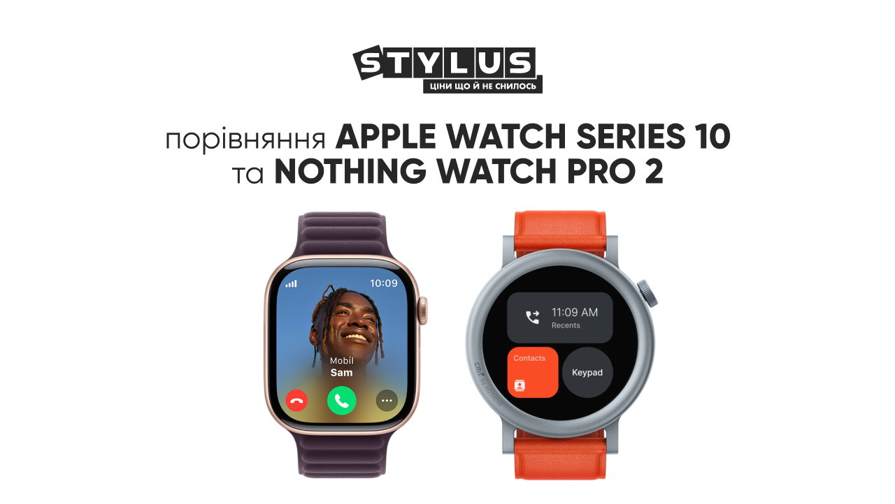 Порівняння Apple Watch Series 10 і Nothing Watch Pro 2