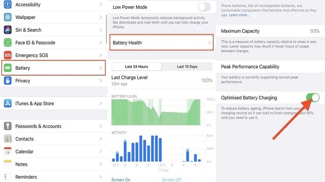 Как включить оптимизированную зарядку на Айфон
