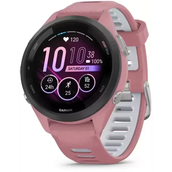 Garmin Forerunner 265S Black Bezel with Light Pink Case