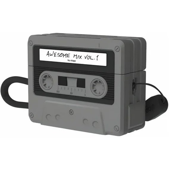 Elago Cassette Tape Case Black (EAPP2TAPE-BK+STR-BK) for Airpods Pro 2