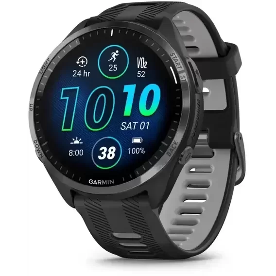 Garmin Forerunner 965 Carbon Grey DLC Titanium Bezel with Black Case