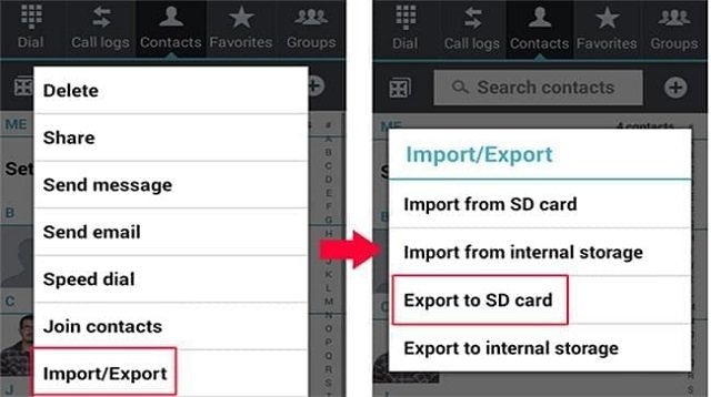 Перенесення контактів з Android на Android за допомогою SD-картки
