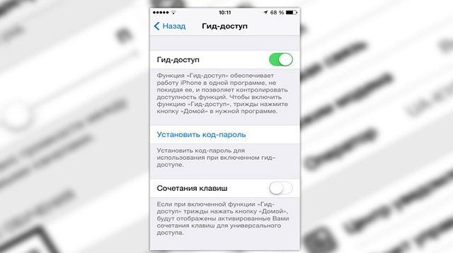 Гид-доступ на iPhone