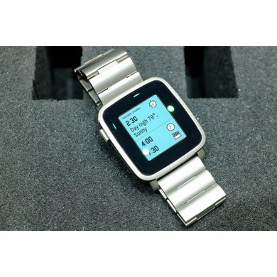 Pebble time sale steel silver