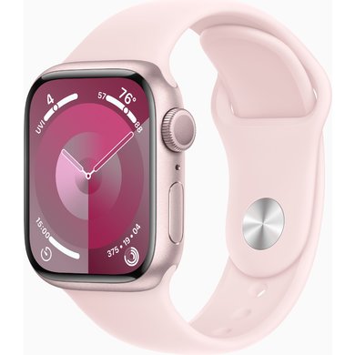 Apple Watch Series 9 41mm GPS Pink Aluminum Case with Pink Sport Band - S/M (MR933)