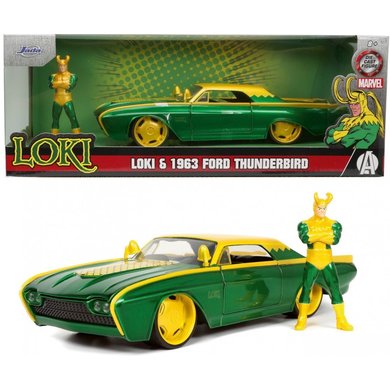 JADA TOYS 1/24 – FORD Thunderbird – with Loki Figure – 1963 - Five